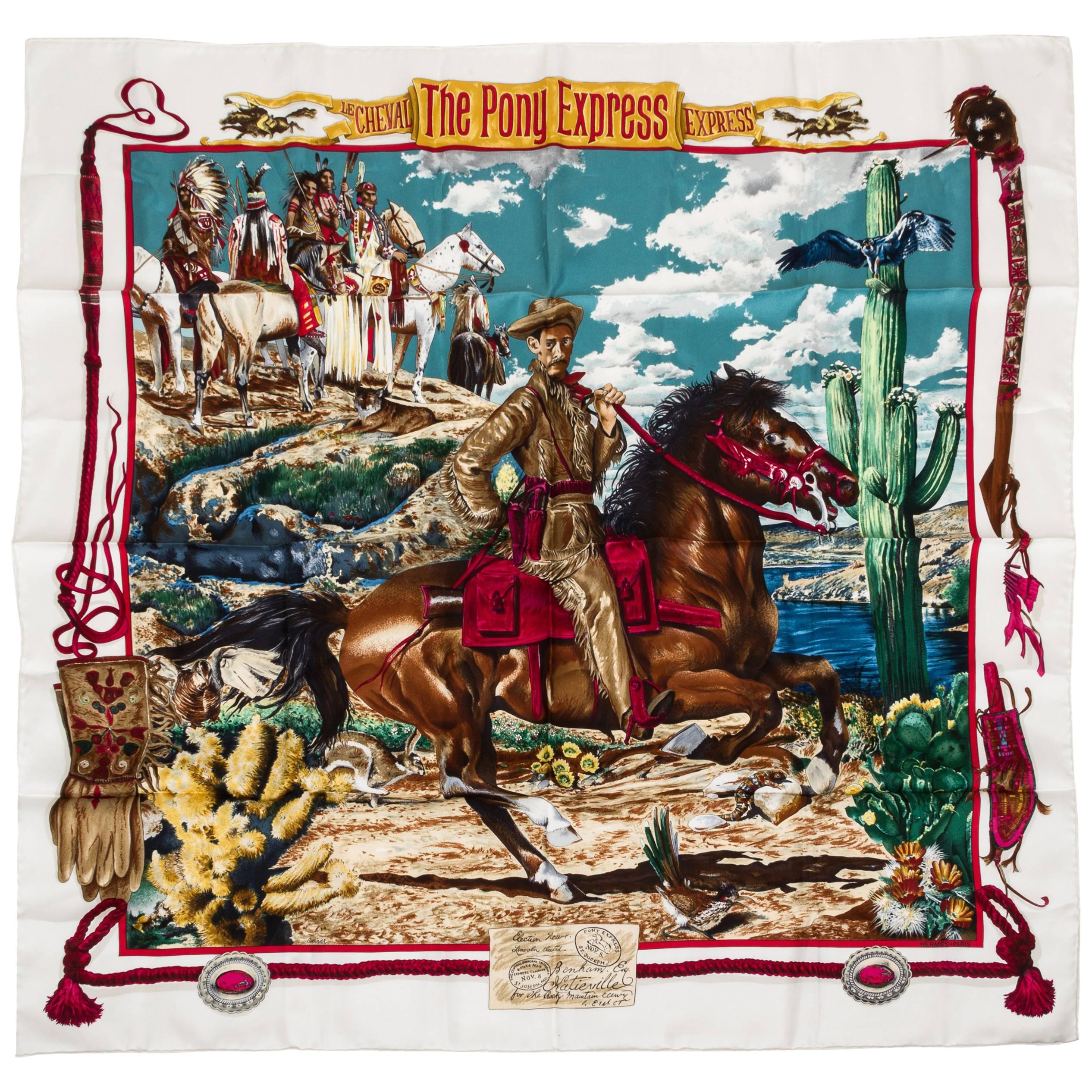 Collectible Hermès Pony Express Silk Twill Scarf, Oliver