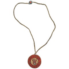 Antique Tibetan Coral Ganesh Necklace