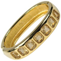 Vintage Swarovski Amber Crystal Gold New never worn Gilt Bracelet