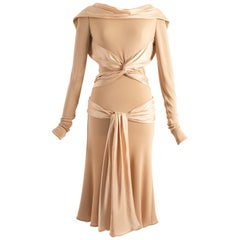 Alexander McQueen Autumn-Winter 2004 nude silk cocktail dress