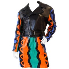 Michael Hoban Tribal Leather Motorcycle Jacket, 