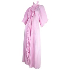 1970's Zandra Rhodes Pink Pleated Robe