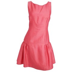 Vestido con volantes de cintura baja rosa años 90