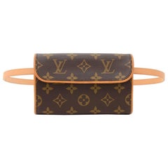 Louis Vuitton Brown Monogram Canvas Leather Pochette Florentine Waist Bag  For Sale at 1stDibs