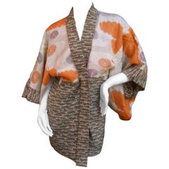 Japanese Vintage Silk Haori Reversible Kimono Jacket c 1970s 