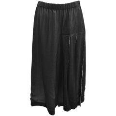 Comme des Garcons Sheer Black Wadded Culottes with One Pleated Leg 2014