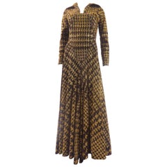 Retro Carven Long Velvet Dress, Circa 1975