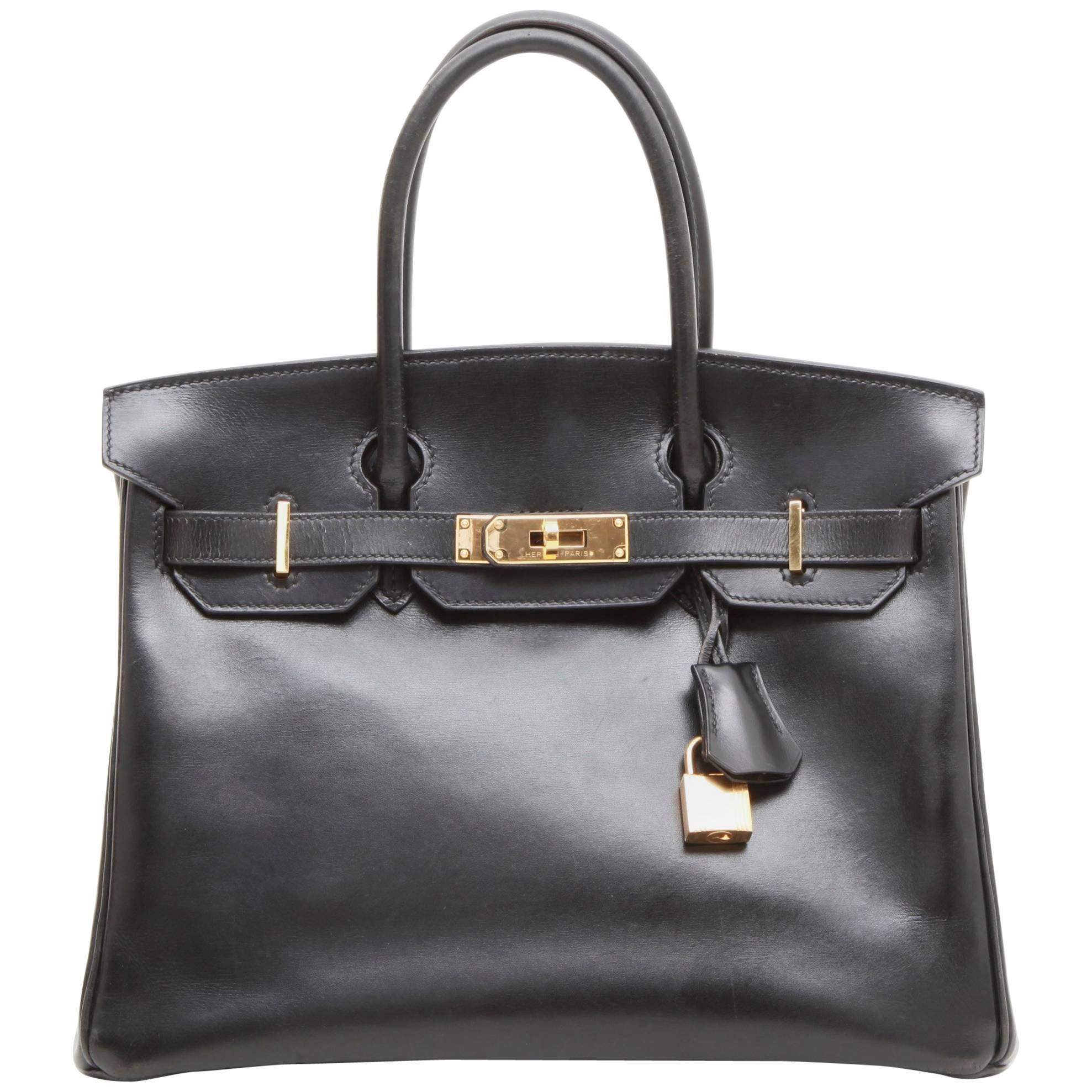 Hermes Birkin bag 30 Black Box calf leather Silver hardware