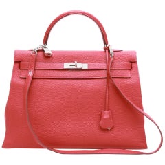 Hermes Kelly II 35 Saddle Bag in Brick Taurillon Clemence Leather