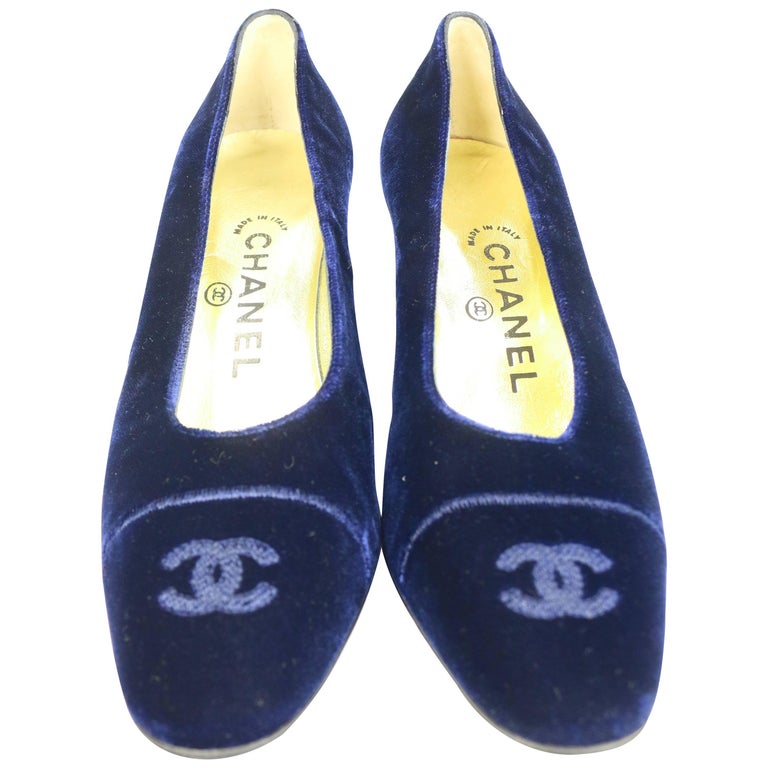 Chanel Velvet sandal blue main image 1