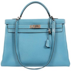 Hermes Blue Jean Togo 40 cm Kelly Bag 