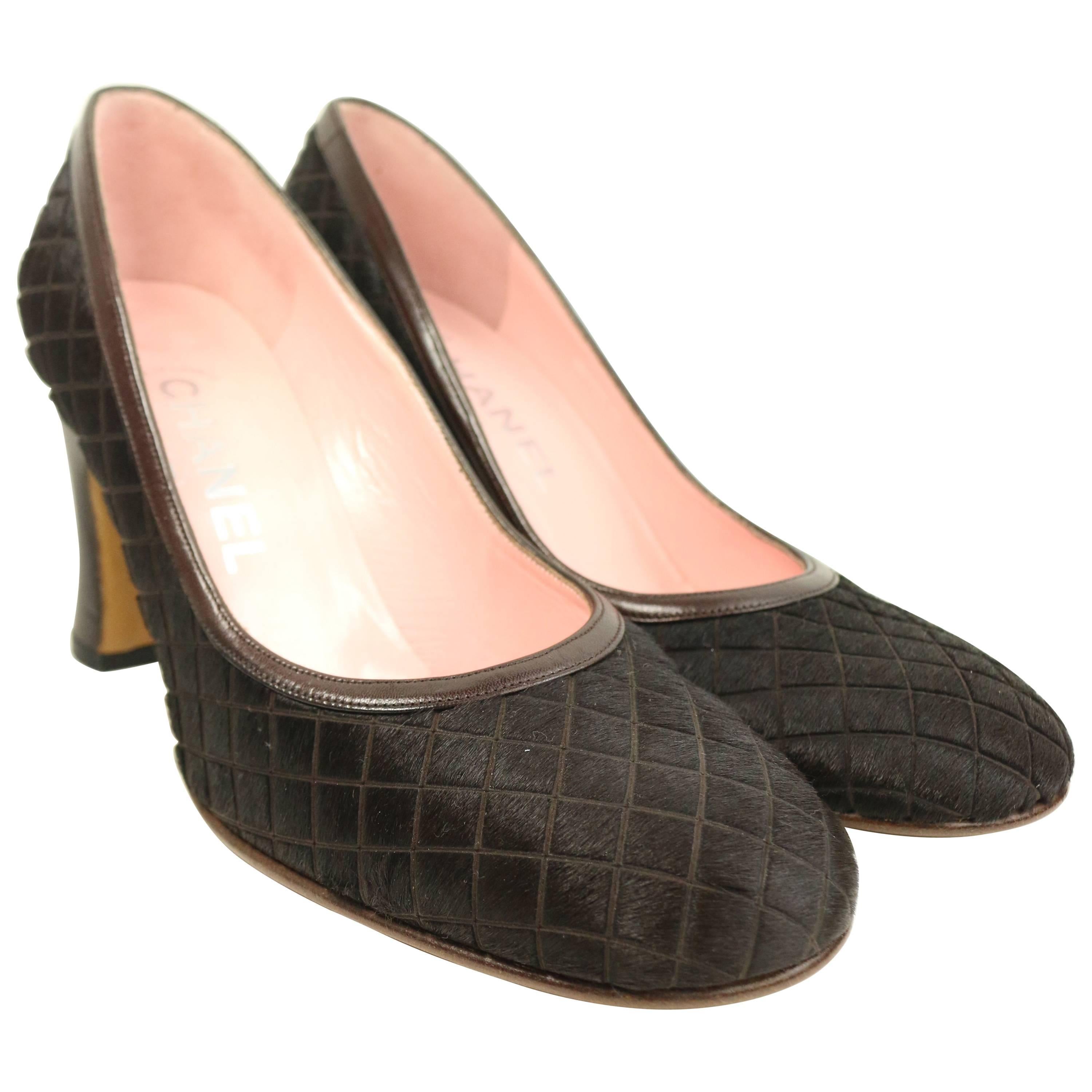 Women's Chanel Ponyhair Quilted Pumps Size EU 41
