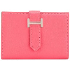 Hermes Bearn Rose Jaipur Mini Wallet