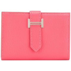 Hermes Bearn Rose Jaipur Mini Portefeuille