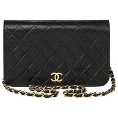 2000s Chanel Black Quilted Lambskin Classic Single Flap Bag