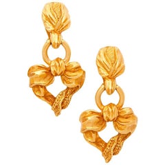 CHRISTIAN LACROIX Pendant Clip-on Earrings in Gilded Metal