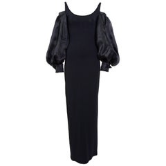 Christian Dior by Gianfranco Ferre 1994 black dress and billowing sleeves