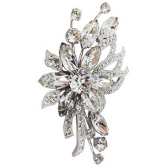 1950s Eisenberg Rhinestone Bouquet Brooch