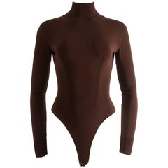 Azzedine Alaia 1990s maroon knitted bodysuit 
