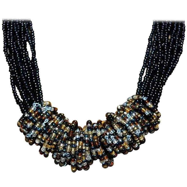 Exquisite Multi Strand Bead Necklace For Sale at 1stdibs