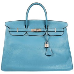 Hermes Blue Jean Togo 40 cm Birkin Bag with PHW