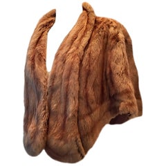 Mid-20th Century Whiskey Dyed Rabbit Fur Stole Capelet By, Polsky's