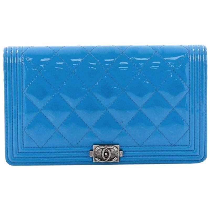 Chanel Quilted Patent Boy Yen Wallet 