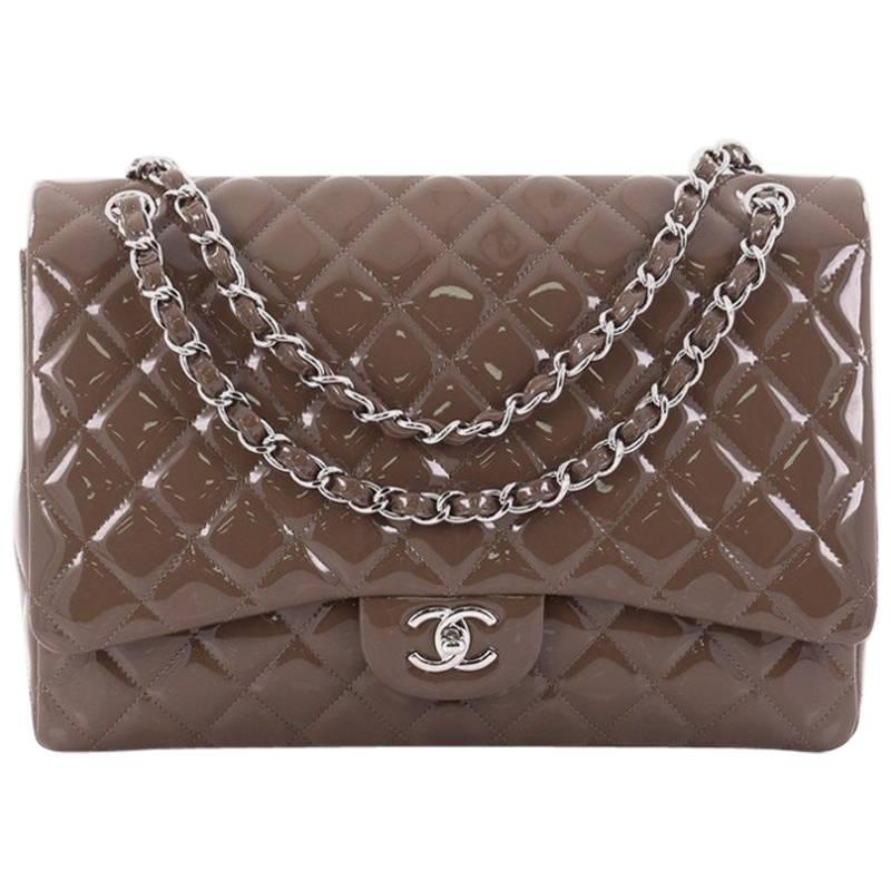 Chanel Quilted Patent Maxi Single Flap Bag 