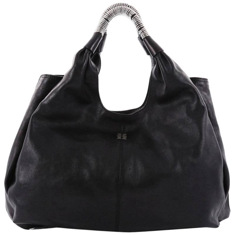  Givenchy Sacca Side Zip Shoulder Bag Leather