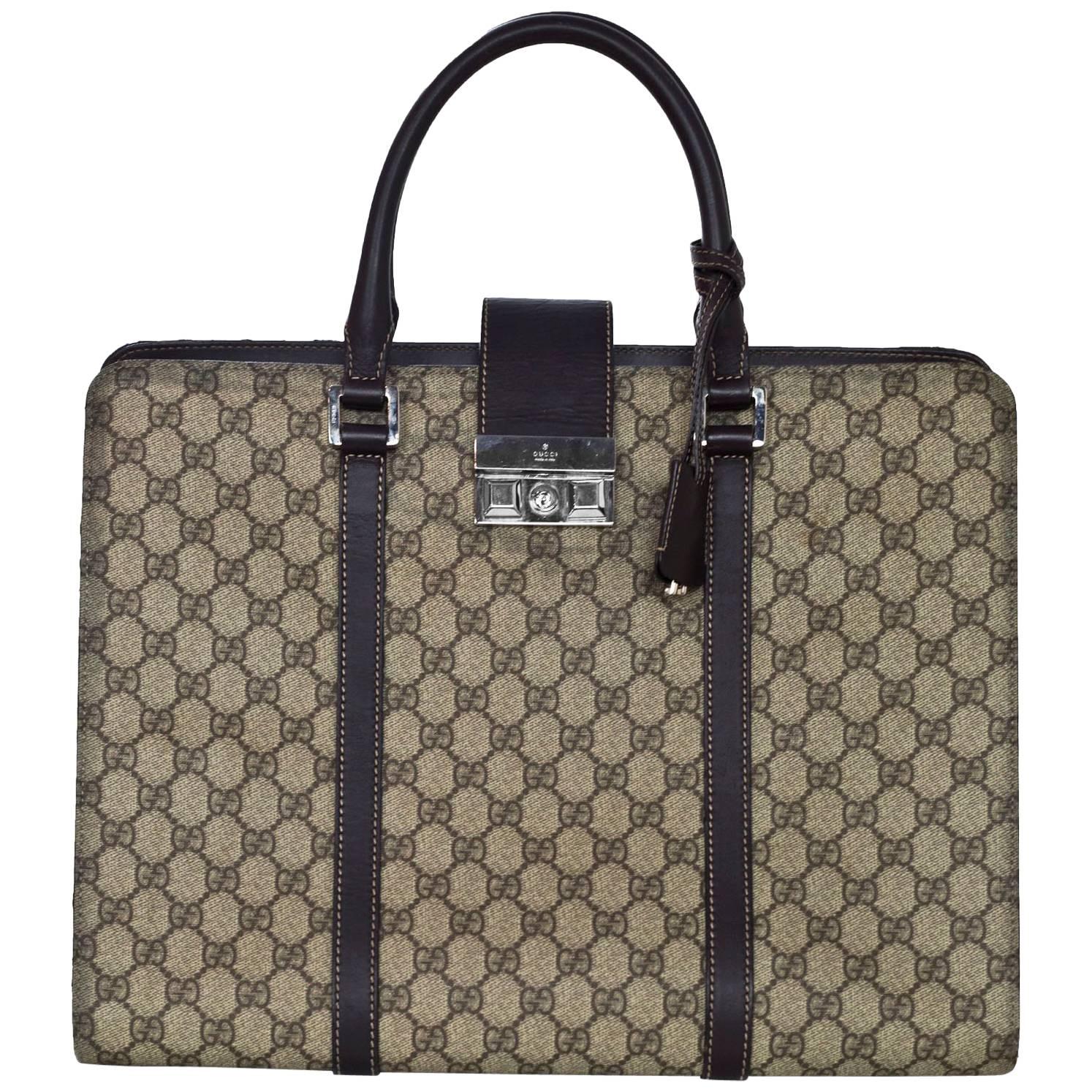 Gucci Monogram Canvas GG Supreme Briefcase/Laptop Bag