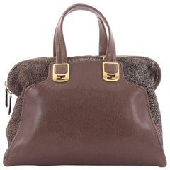 Fendi Chameleon Convertible Satchel Leather and Calf Hair Large 