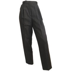 Valentino Grey Pleated Wool Pants with Pockets Size 4 