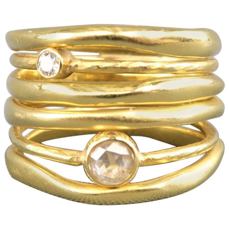 IPPOLITA 7 18k Gold Stardust Movie Star Diamond Ring Jewelry - Retail $3, 000.00