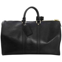 Louis Vuitton Black Epi Leather Keepall 45 Duffle/Travel Bag