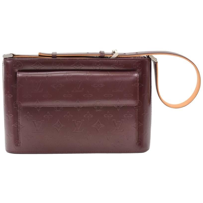 Louis Vuitton Allston Purple Monogram Mat Leather Shoulder Bag 