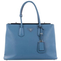 Prada Turnlock Twin Tote Saffiano Leather Medium