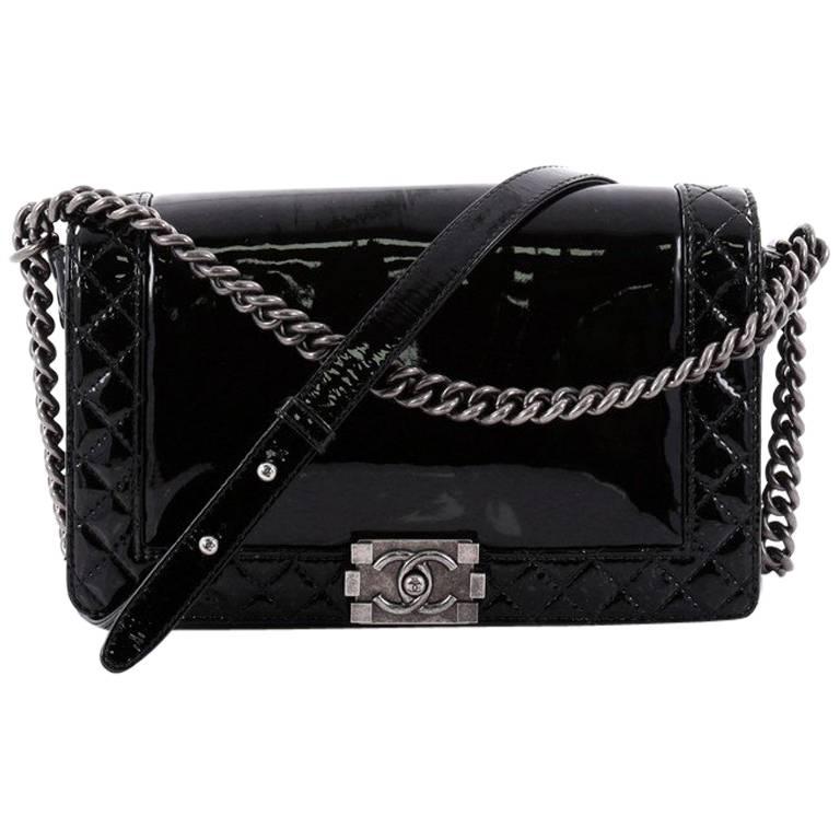 Chanel Reverso Patent New Medium Boy Flap Bag