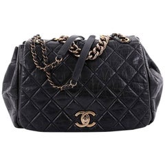 Chanel Pondichery Flap Bag Quilted Aged Calfskin Large