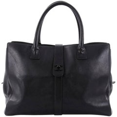 Chanel Vintage CC Turnlock Tote Leather Large
