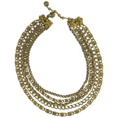 Miriam Haskell Five Chain Necklace