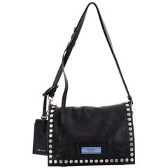 Prada Etiquette Shoulder Bag Studded Calfskin