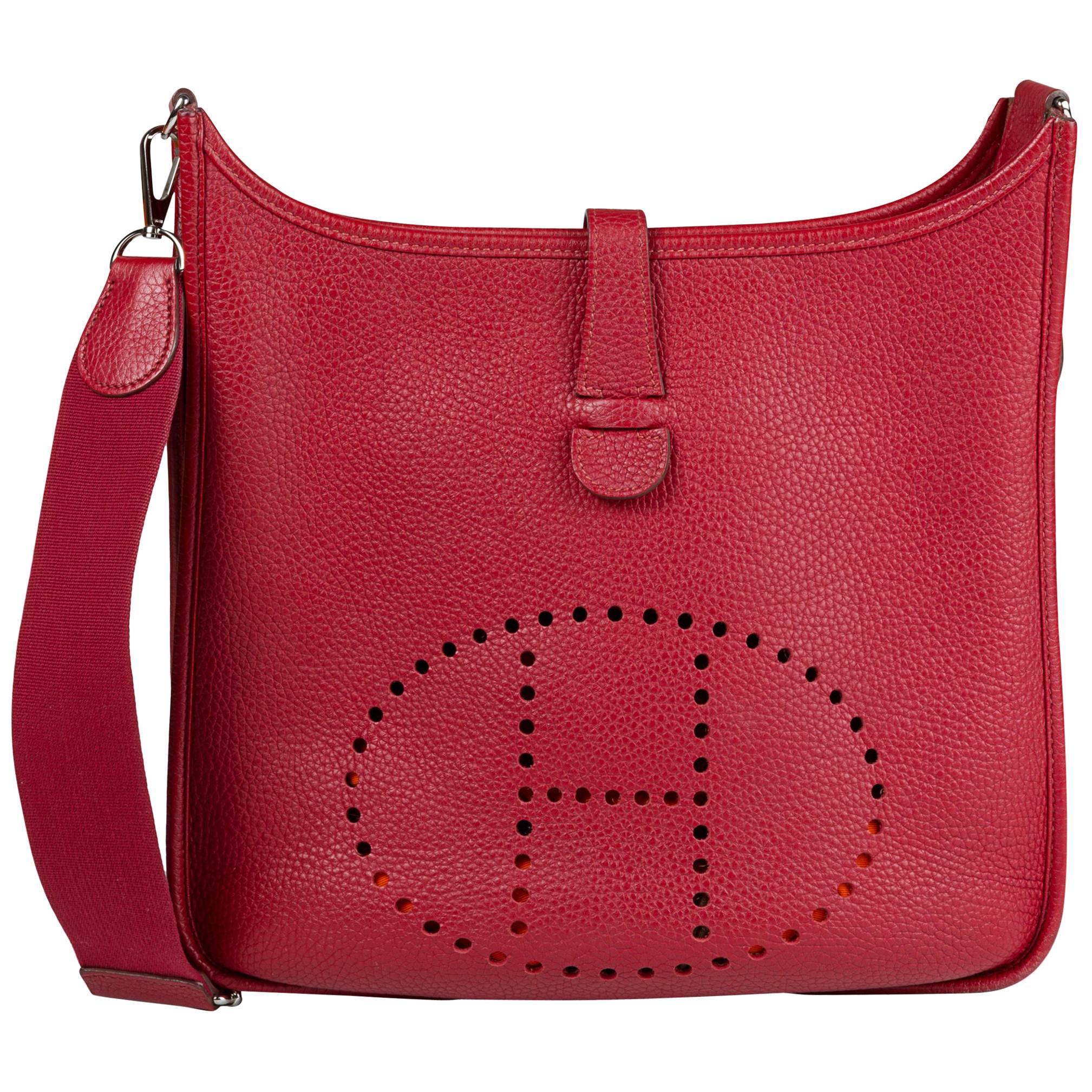 2010 Hermès Evelyn Rouge Garance Bag  