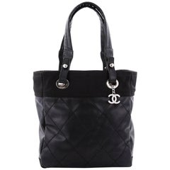 Chanel Biarritz Tote Quilted Coated Canvas Small 