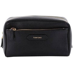 Tom Ford Front Zip Dopp Kit Toiletry Bag Leather Medium