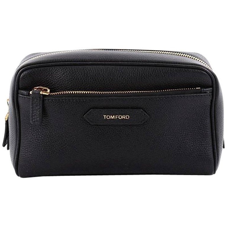 Tom Ford Front Zip Dopp Kit Toiletry Bag Leather Medium at 1stDibs