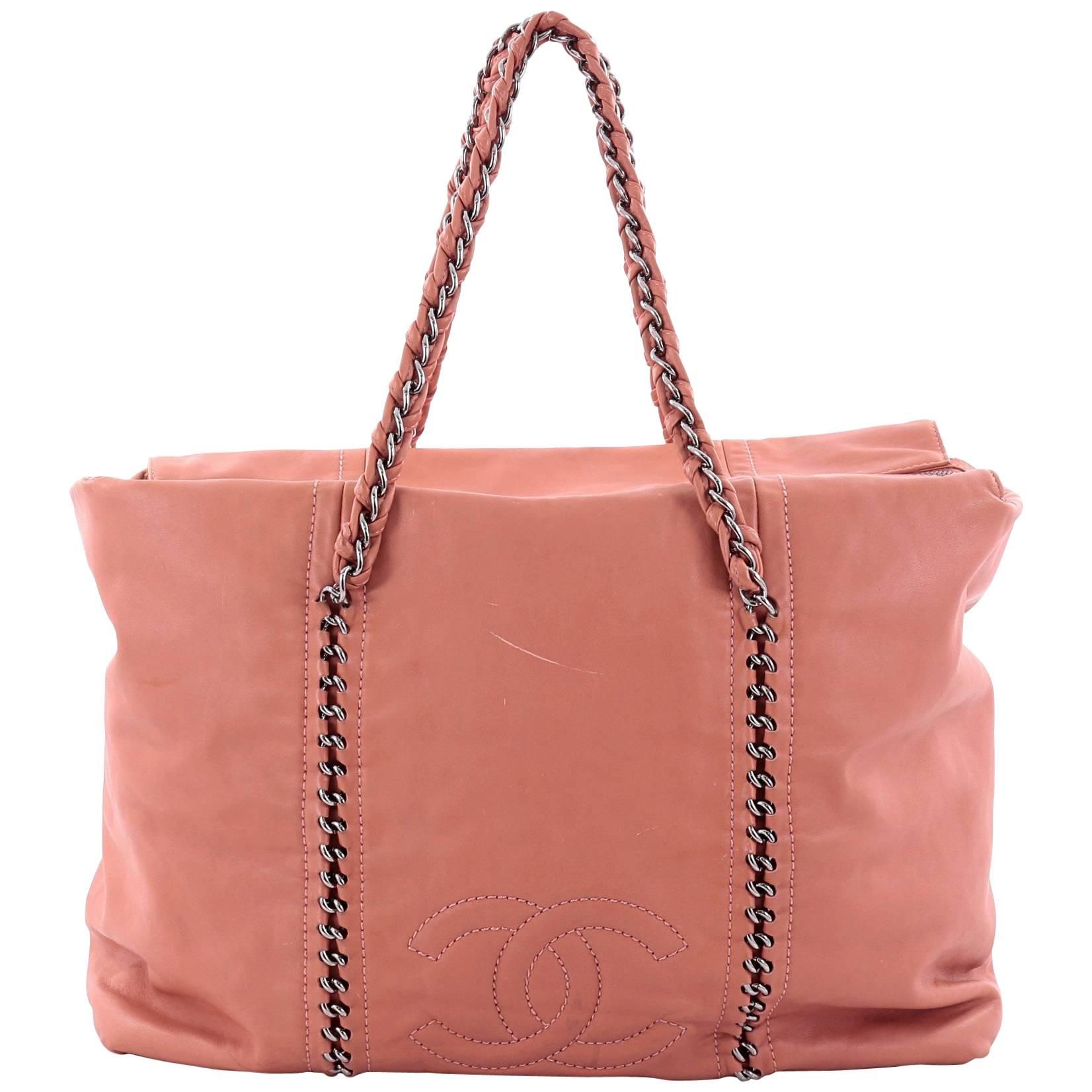 Chanel Luxe Ligne Calfskin Large Zip Top Tote 