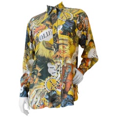 1980s Moschino Native American Printed Button Up