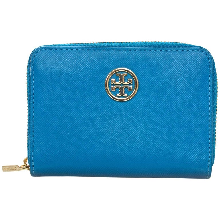 Tory Burch Blue Zip Around Coin Purse Wallet For Sale at 1stDibs | tory  burch coin purse, tory burch coin purse sale