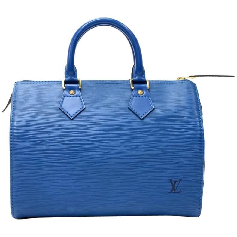 Louis Vuitton Vintage Speedy 25 Blue Epi Leather City Hand Bag