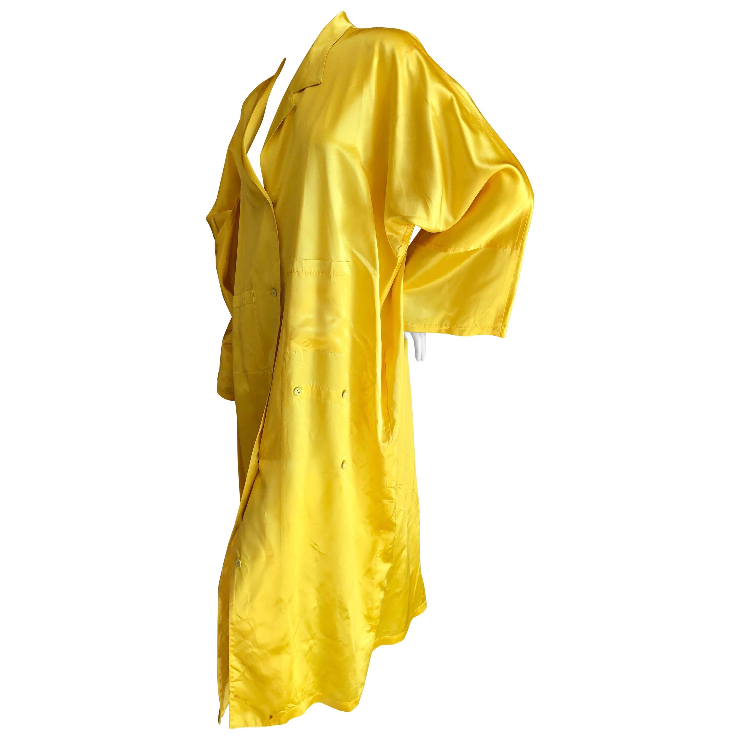 Yohji Yamamoto 1980's Neon Yellow Oversize Coat